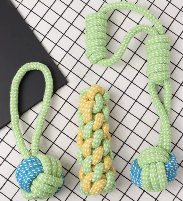 Durable Cotton Dog Chew Toy: Bite-Resistant Dental Health Toy for Small to Large Pets