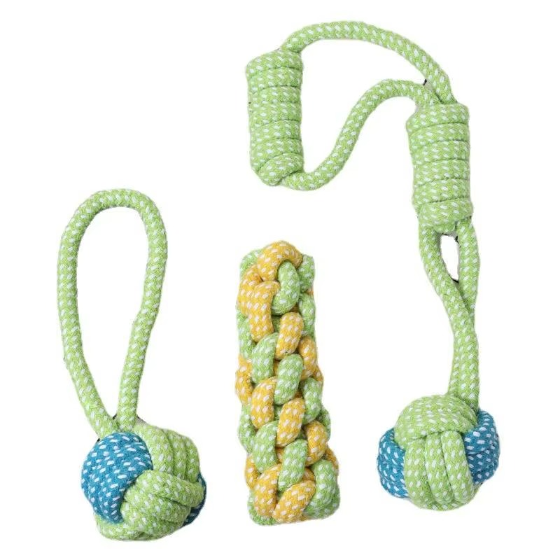 Durable Cotton Dog Chew Toy: Bite-Resistant Dental Health Toy for Small to Large Pets